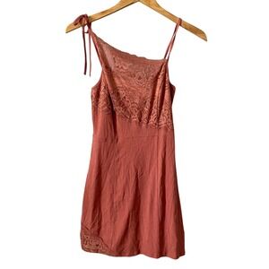 Intimately Free People Lace Fairy Romantic Mini Dress Rust Terracotta Sz XS